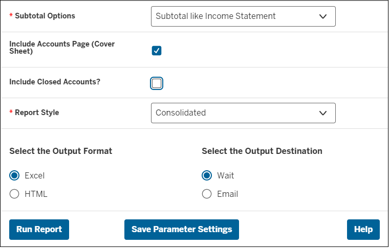 Screenshot showing Display Parameters